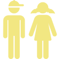 Boy and girl restroom symbols