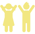 Boy and girl silhouettes on black